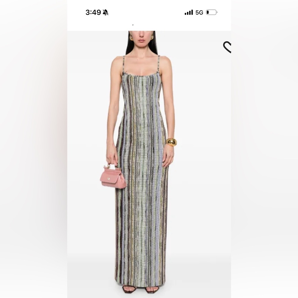 Missoni Lurex Multicolor Striped Maxi Dress Size 6